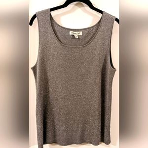 Coldwater Creek - Large Silver Ribbed Tank Top